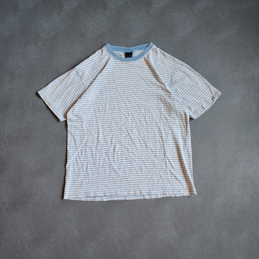 Vintage 90's Route 66 Blue Striped Skater Grunge Shirt Large